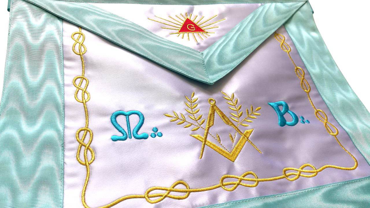 Master Mason French Rite Apron - Silk & Moire - Bricks Masons