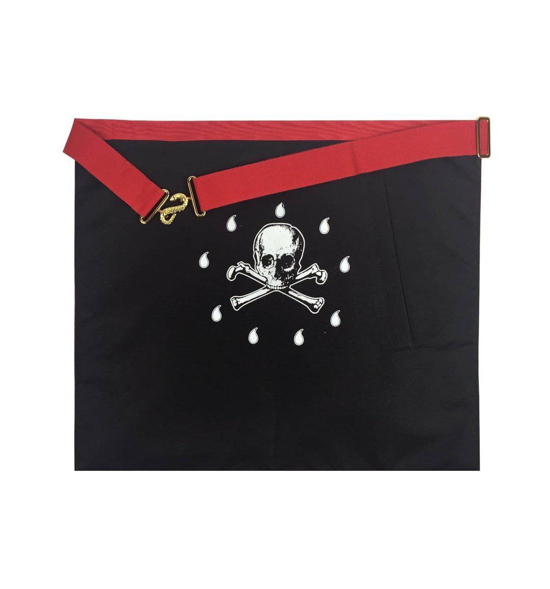 Master Mason Scottish Rite Apron - Red Moire with Masonic Letters - Bricks Masons