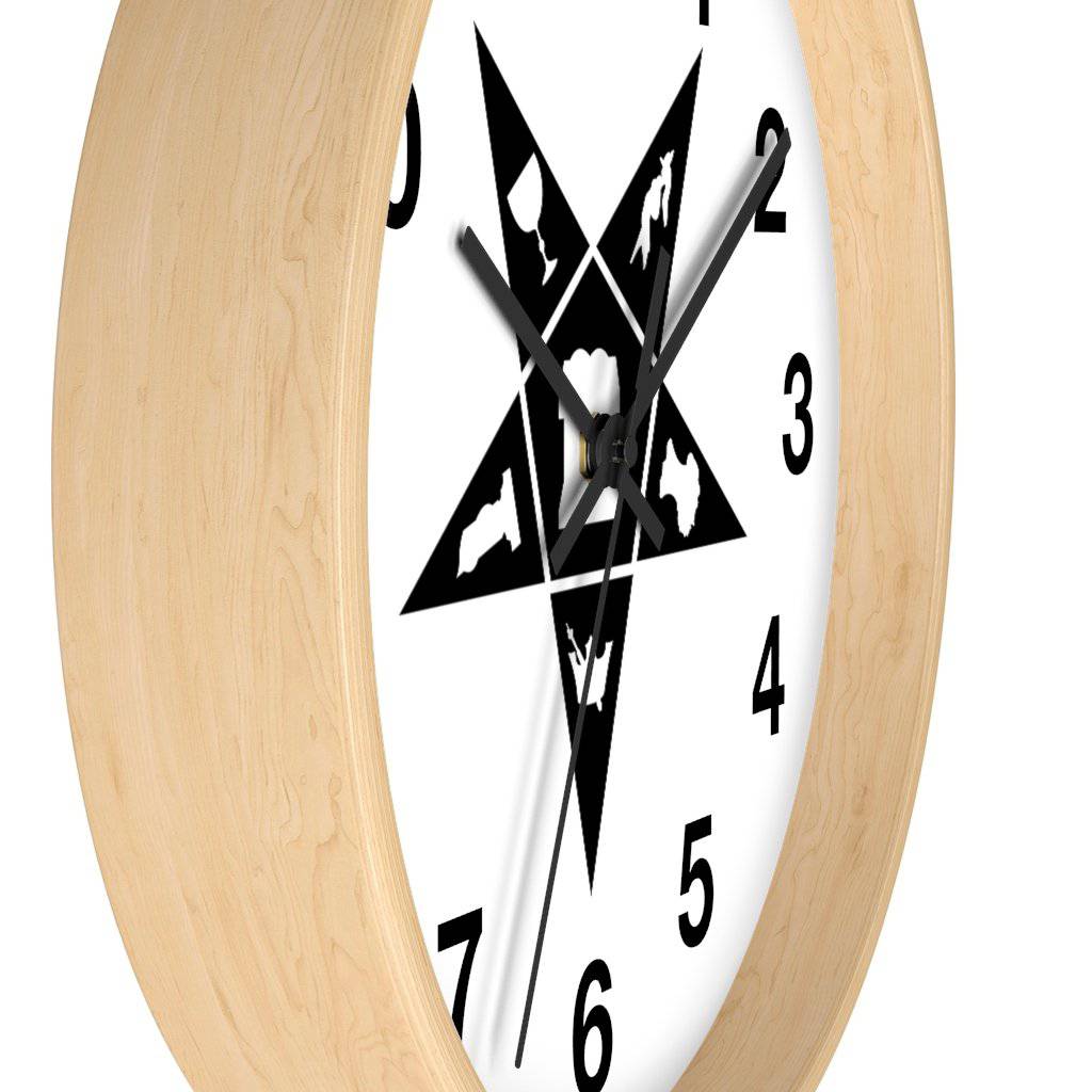 OES Clock - Wooden Frame - Bricks Masons