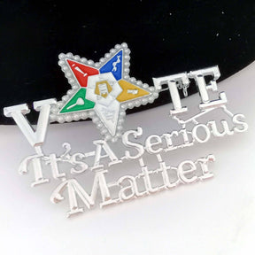 OES Lapel Pin - VOTE - Bricks Masons