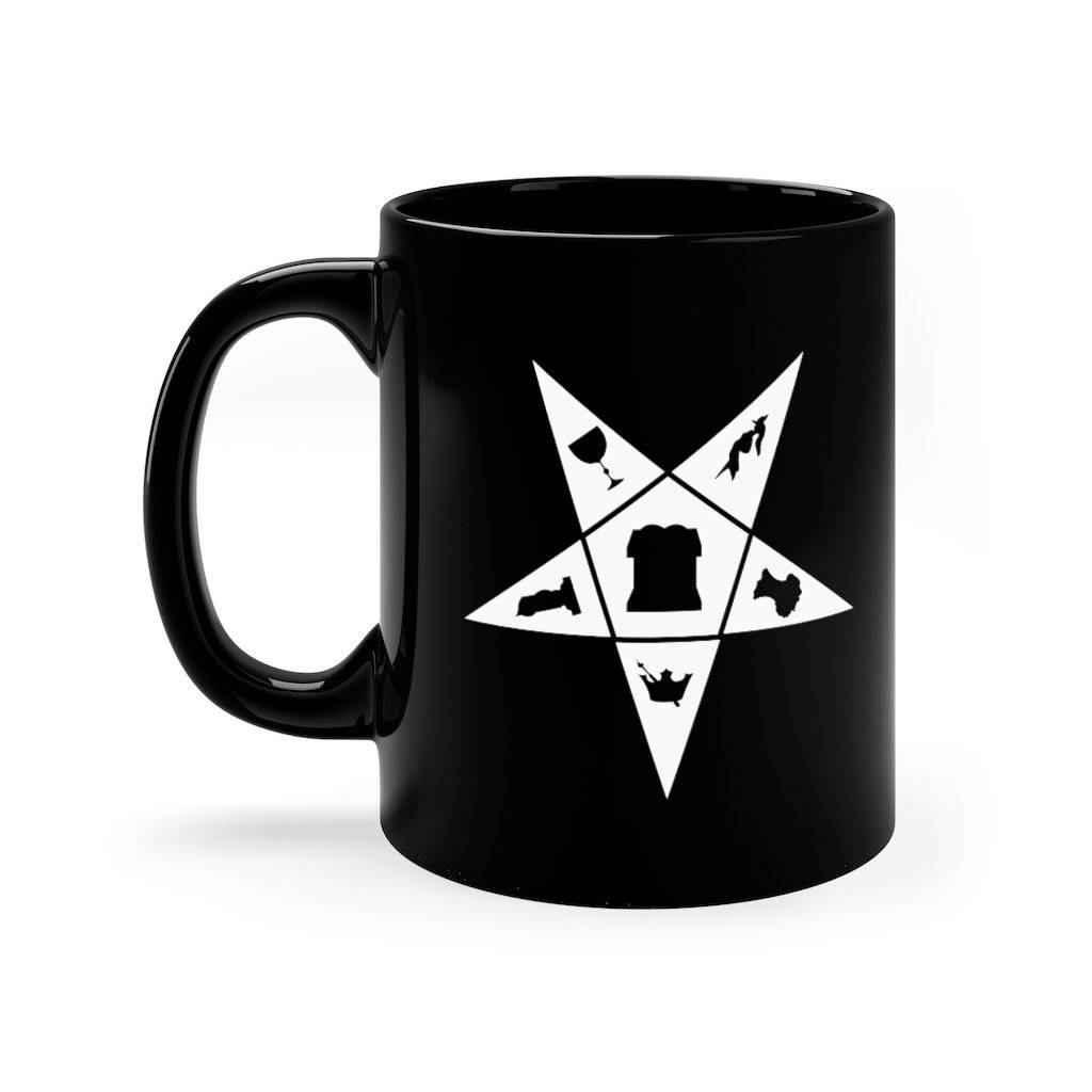 OES Mug - Black & White 11oz - Bricks Masons