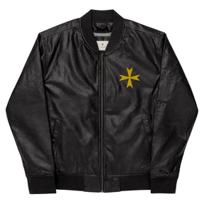 Order Of Malta Jacket - Leather Golden Embroidery - Bricks Masons