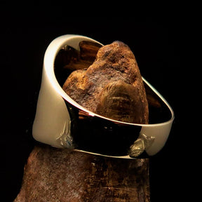 Order of Malta Ring - Red & Gold Solid Brass With Cross - Bricks Masons