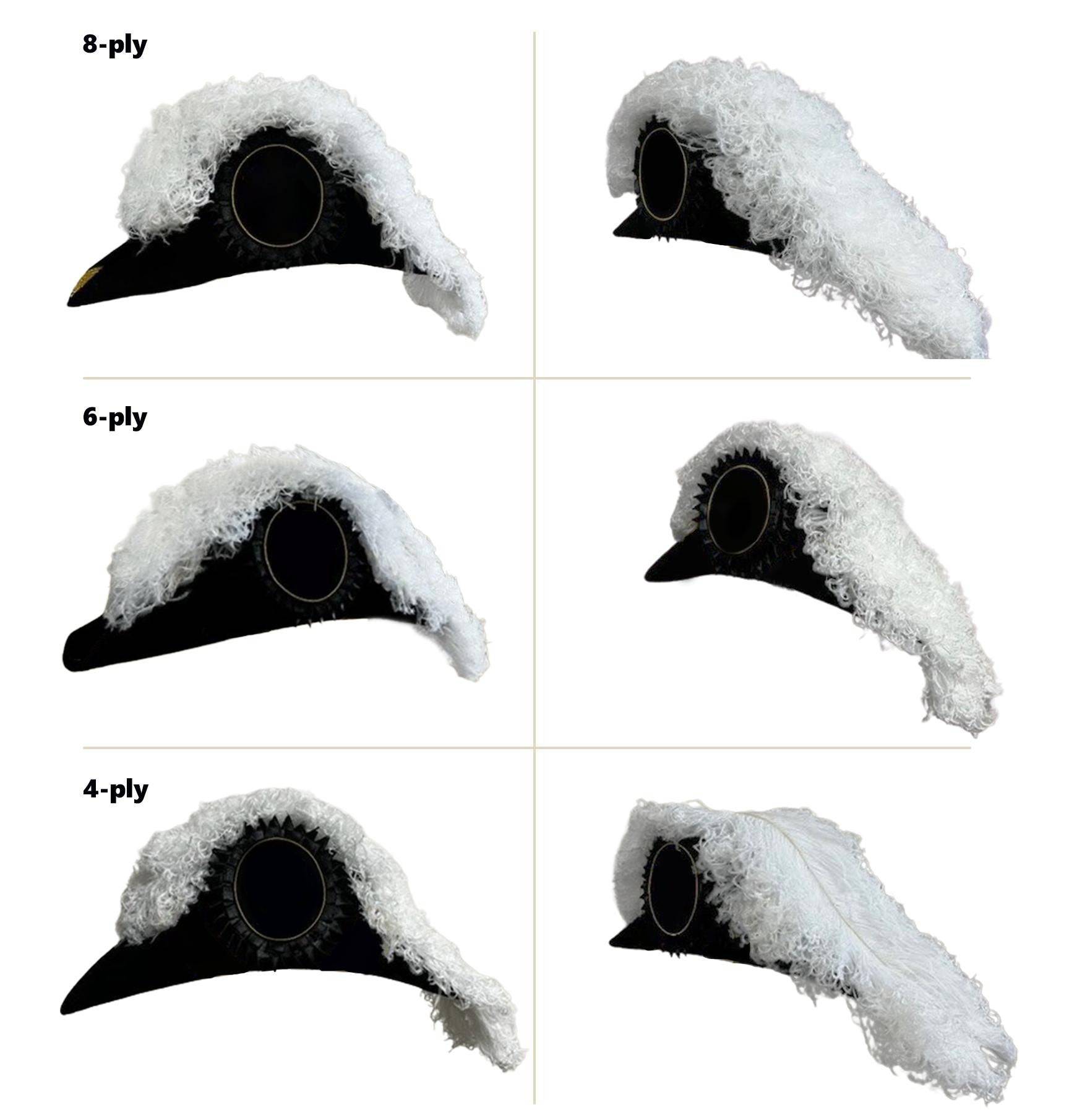 Past Commander Knights Templar Chapeau - All White Plumes - Bricks Masons