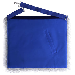 Past Master Blue Lodge California Regulation Apron - Blue & Gold Hand Embroidery Bullion With Pillars - Bricks Masons