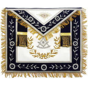 Past Master Blue Lodge Apron - Navy Blue with Wreath - Bricks Masons