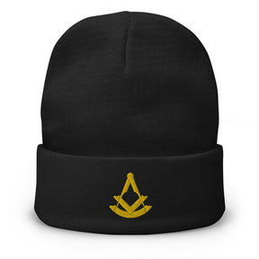 Past Master Blue Lodge Beanie - Golden Embroidery - Bricks Masons