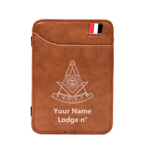 Past Master Blue Lodge California Regulation Wallet - Black & Brown - Bricks Masons