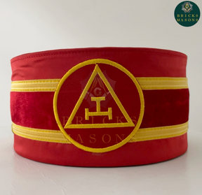 Royal Arch Chapter Crown Cap - Red Triple Tau Insignia