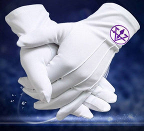 Council Gloves - Machine Embroidery White