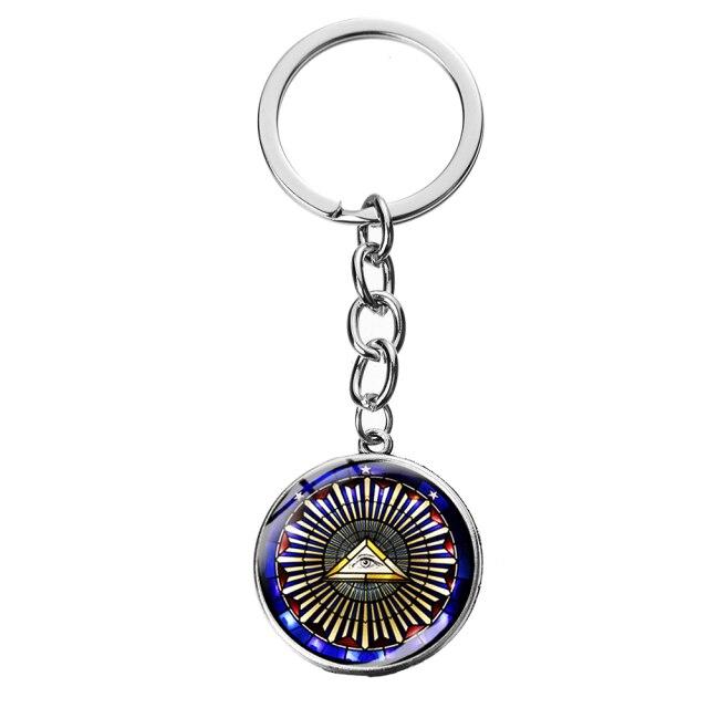 Master Mason Blue Lodge Keychain - Square and Compass G (16 variants) - Bricks Masons