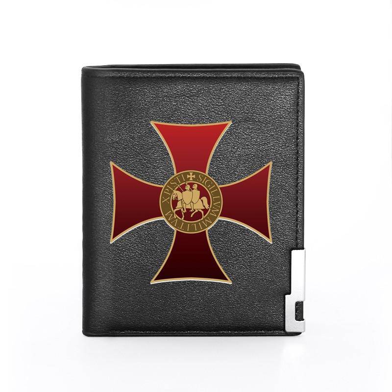 Knights Templar Commandery Wallet - Cross & Credit Card Holder (Black/Brown)