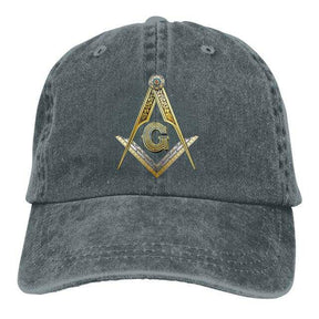 Master Mason Blue Lodge Baseball Cap - Compass and Square G Adjustable