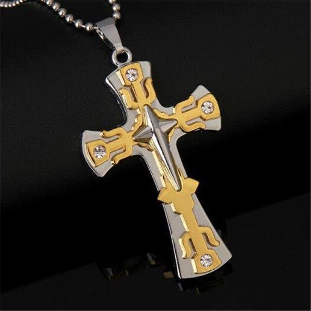 Knights Templar Commandery Necklace - Triple Cross (Black & Gold)