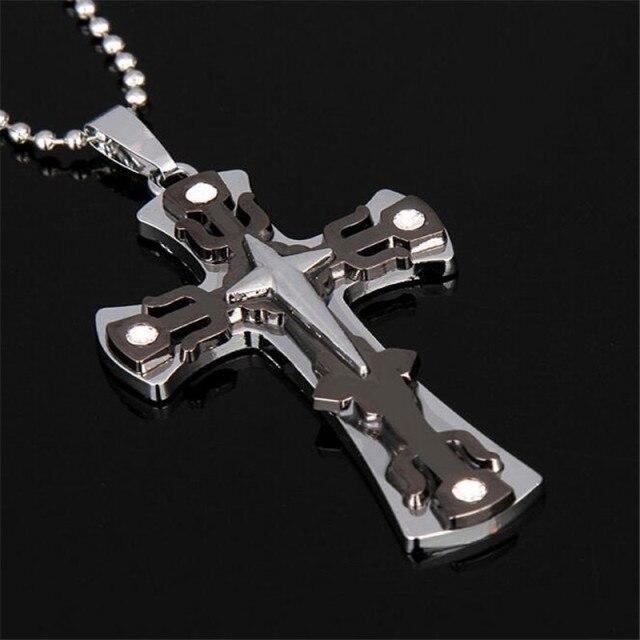 Knights Templar Commandery Necklace - Triple Cross (Black & Gold)