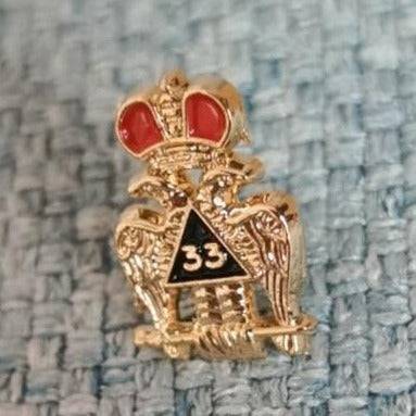 33rd Degree Scottish Rite Lapel Pin - Wings Down