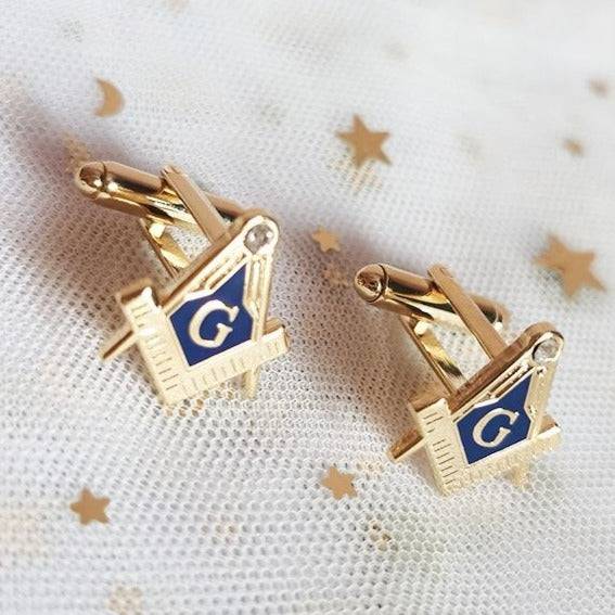 Master Mason Blue Lodge Cufflink - Square & Compass G