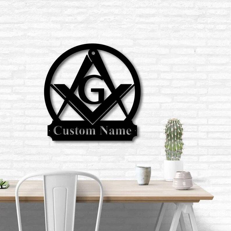 Master Mason Blue Lodge Wall Monogram - Wooden Art