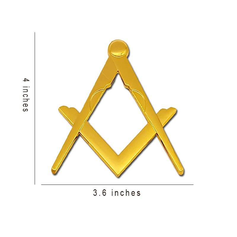 Master Mason Blue Lodge Car Emblem - Square and Compass Medallion