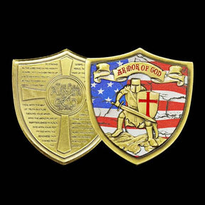 Knights Templar Commandery Coin - Armor of God Ephesians 6:10-18 Shield Cross