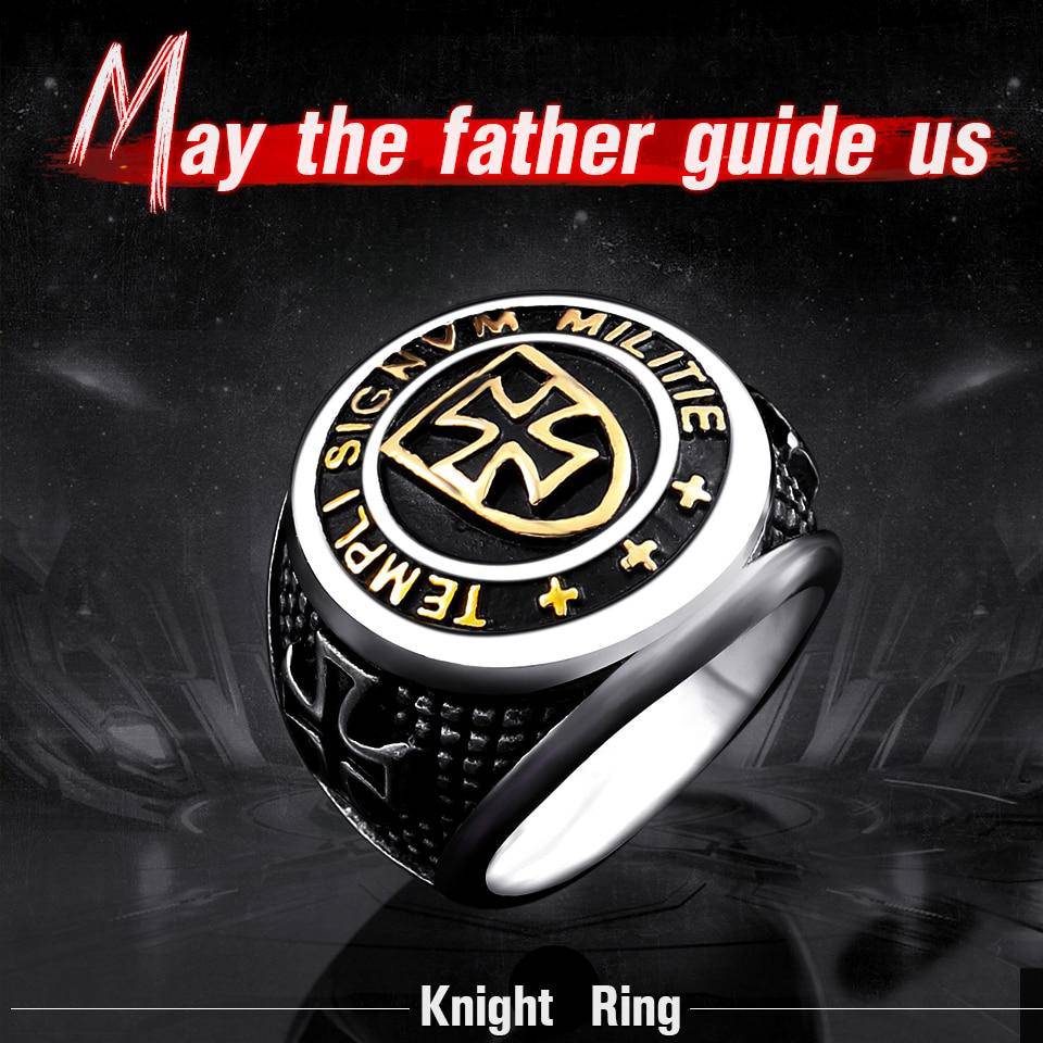 Knights Templar Commandery Ring - TEMPLI SIGNVM MILITIE Gold