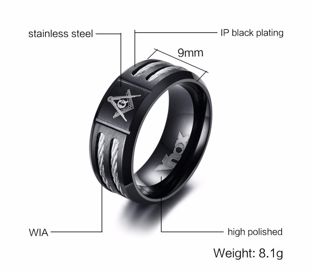 Master Mason Blue Lodge Ring - Black