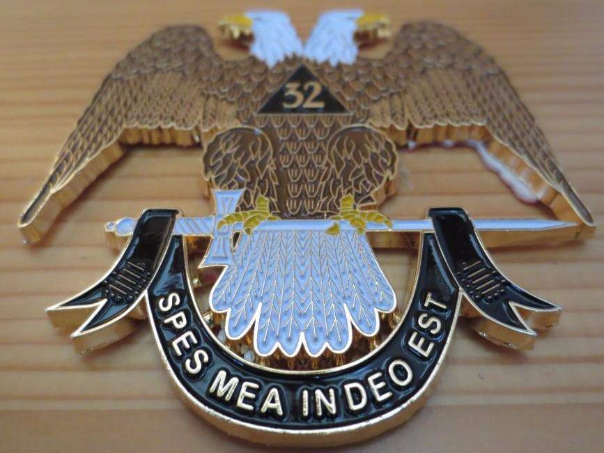 32nd Degree Scottish Rite Car Emblem - 3 inch SPES MEA INDEO EST Medallion