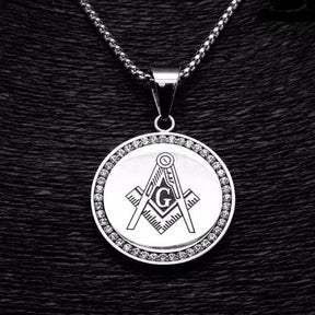 Master Mason Blue Lodge Necklace - IcedOut Gold & Silver