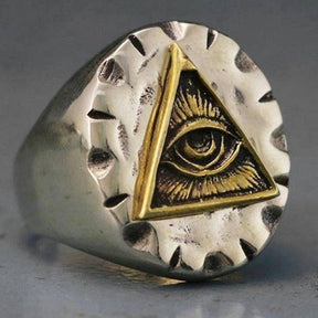 Eye Of Providence Ring - Stainless Steel Silver & Gold