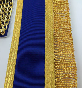 Provincial English Regulation Apron - Royal Blue with Gold Fringe - Bricks Masons