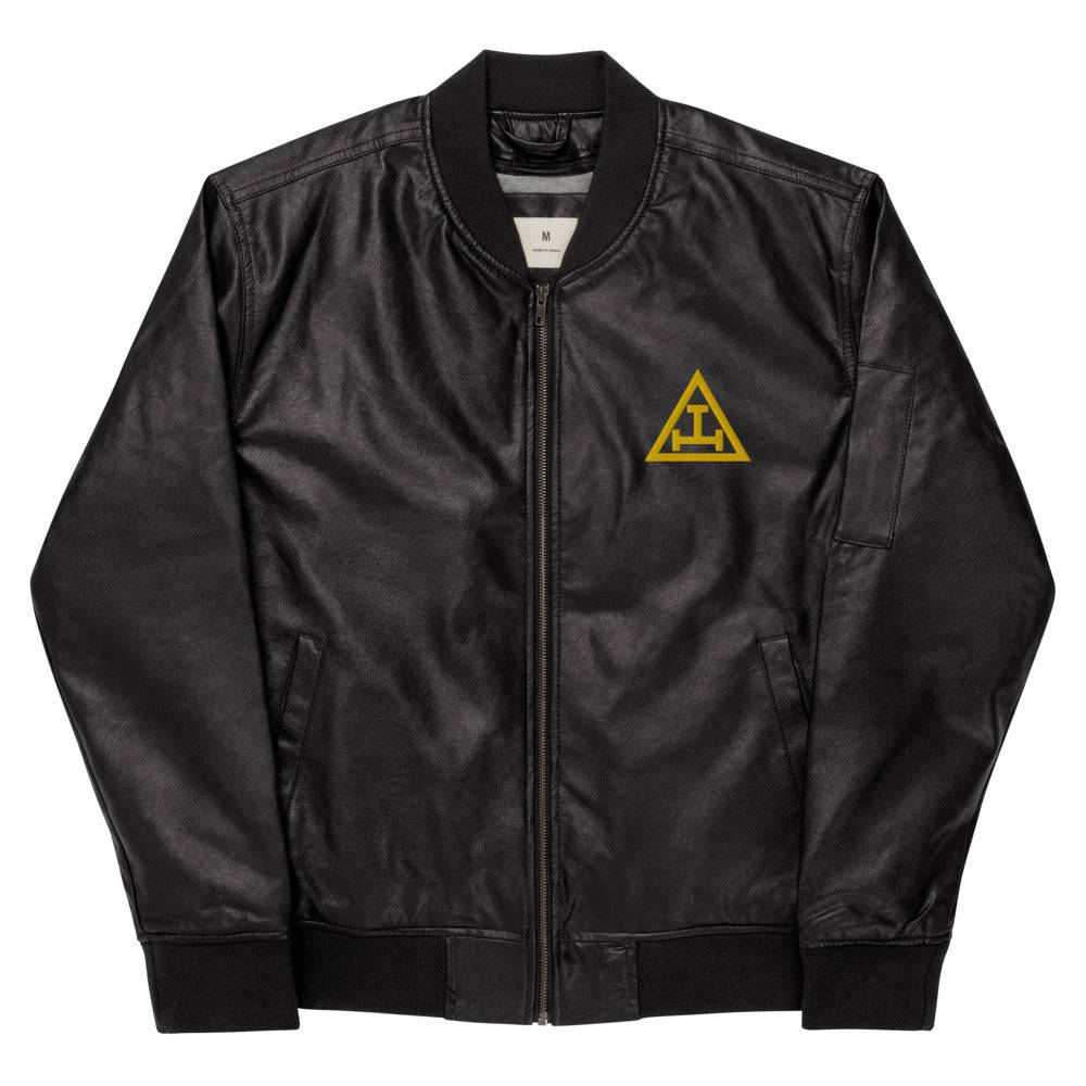 Royal Arch Chapter Jacket - Leather Golden Embroidery - Bricks Masons