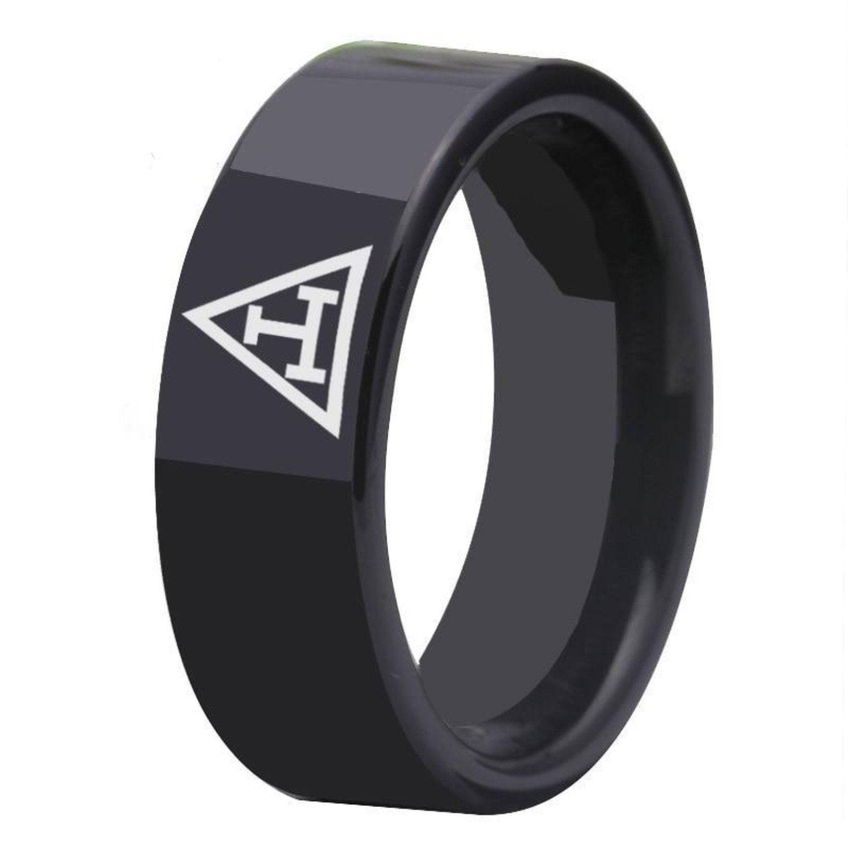 Royal Arch Chapter Ring - Black Tungsten Personalizable - Bricks Masons