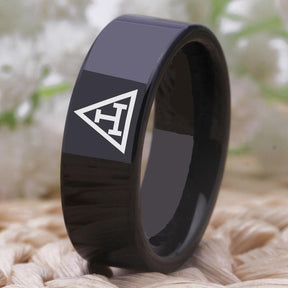 Royal Arch Chapter Ring - Black Tungsten Personalizable - Bricks Masons