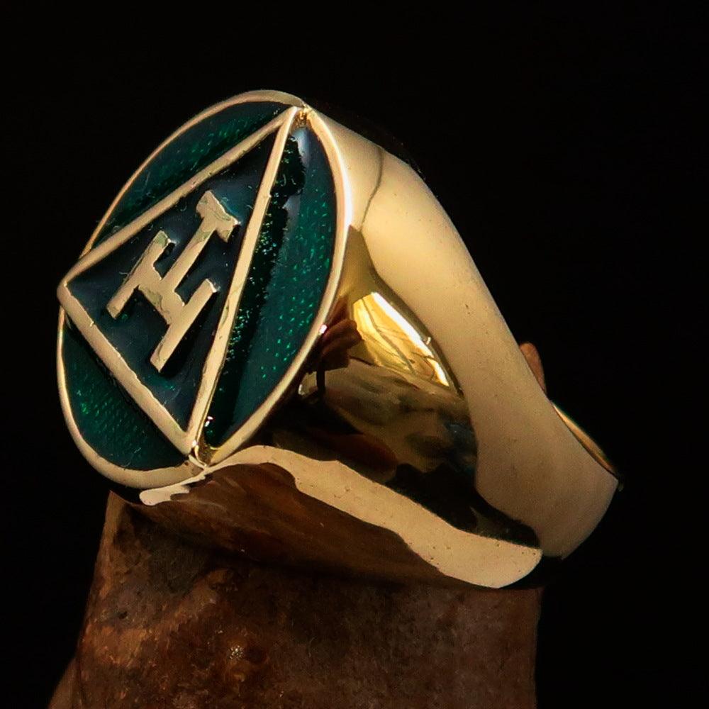 Royal Arch Chapter Ring - Green Solid Brass - Bricks Masons
