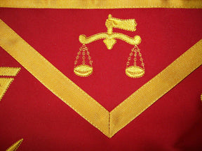 16th Degree Scottish Rite Apron - Red with Gold Borders