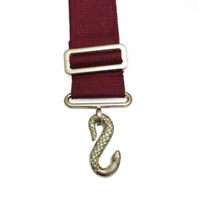 Masonic Apron Belt Extender - Maroon Belt with Silver/Gold Clasp