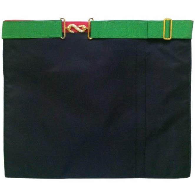 Scottish Master of St. Andrew Apron - White, Green & Red Moire - Bricks Masons