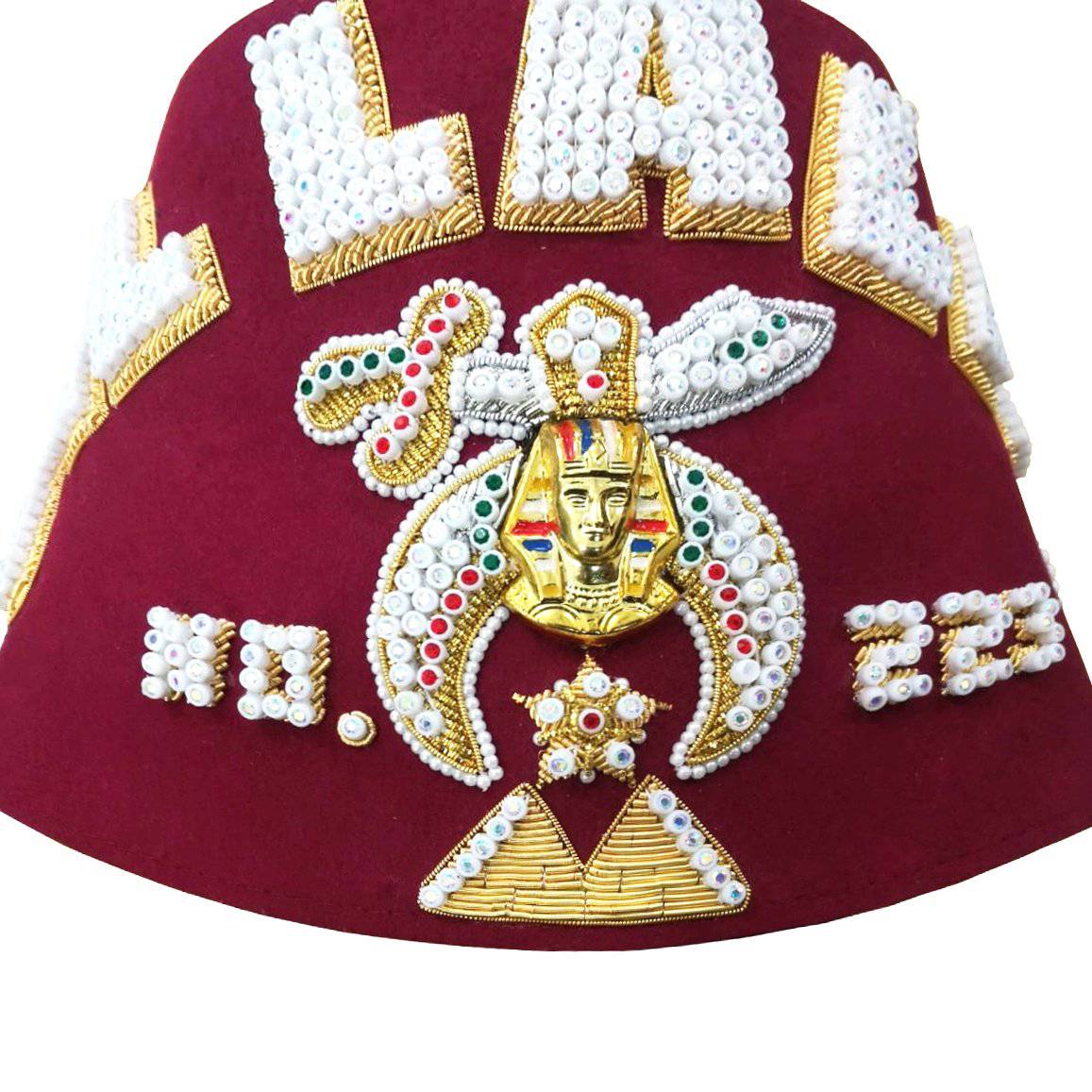 Shriners Fez Hat - Hand Embroidery - Bricks Masons