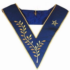 Thrice Powerful Master Scottish Rite Collar - Dark Blue Moire - Bricks Masons