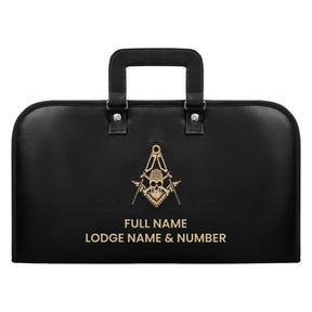 Masonic Chain Collar Case - Black Leather - Bricks Masons