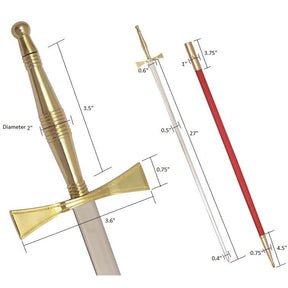 Universal Sword - Gold Hilt and Red Scabbard - Bricks Masons