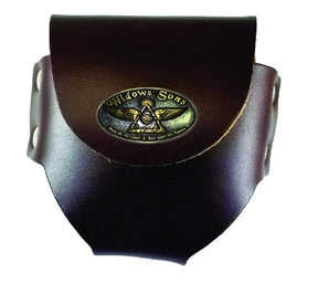 Widows Sons Snuff Can Holder - Genuine Leather & Belt Loop With Rivets - Bricks Masons
