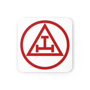Royal Arch Chapter Coaster - White & Red - Bricks Masons