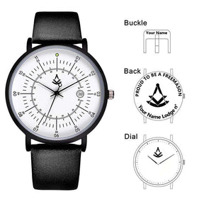 Past Master Blue Lodge Wristwatch - Leather Straps - Bricks Masons