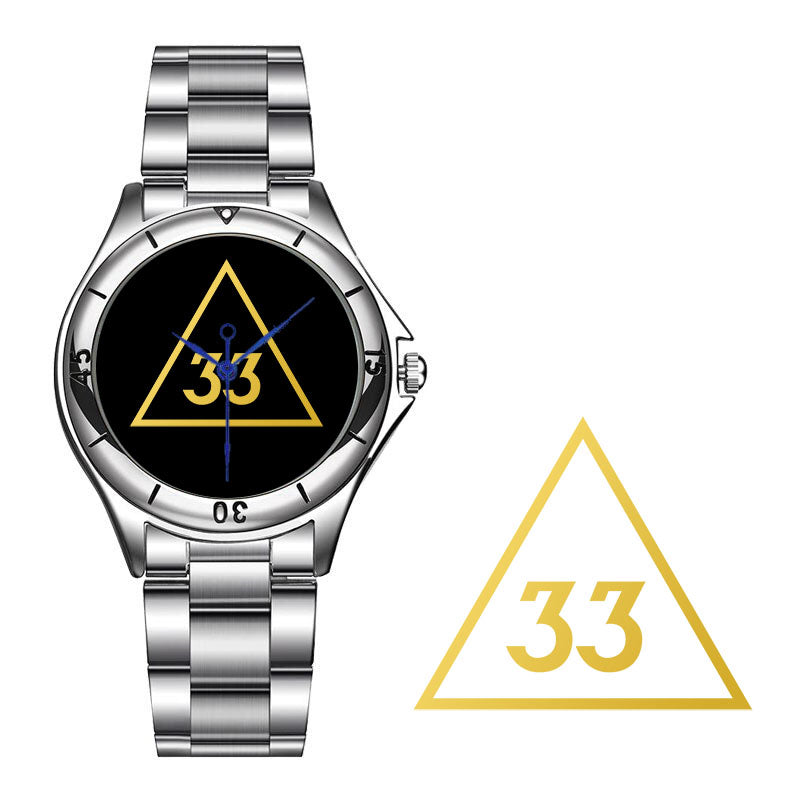 33rd Degree Scottish Rite Wristwatch - Stainless Steel - Bricks Masons