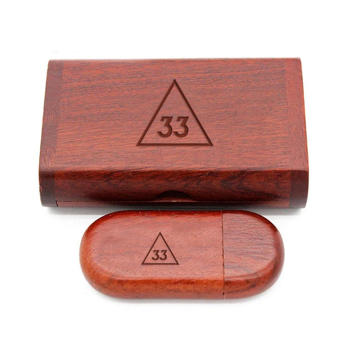 33rd Degree Scottish Rite USB Flash Drives - Various Wood Colors - Bricks Masons