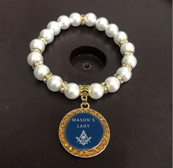 Widows Sons Bracelet - Gold and White - Bricks Masons