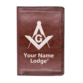 Master Mason Blue Lodge Wallet - Black & Brown - Bricks Masons