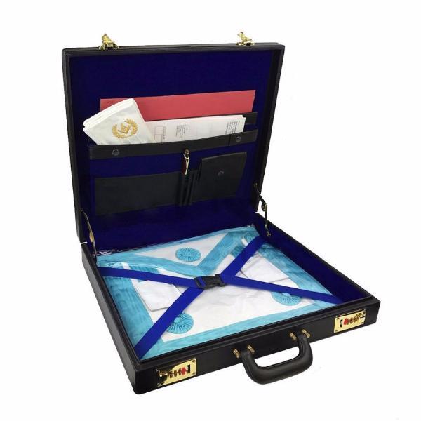 Masonic Apron Case - Black Briefcase Different Materials WM & MM - Bricks Masons