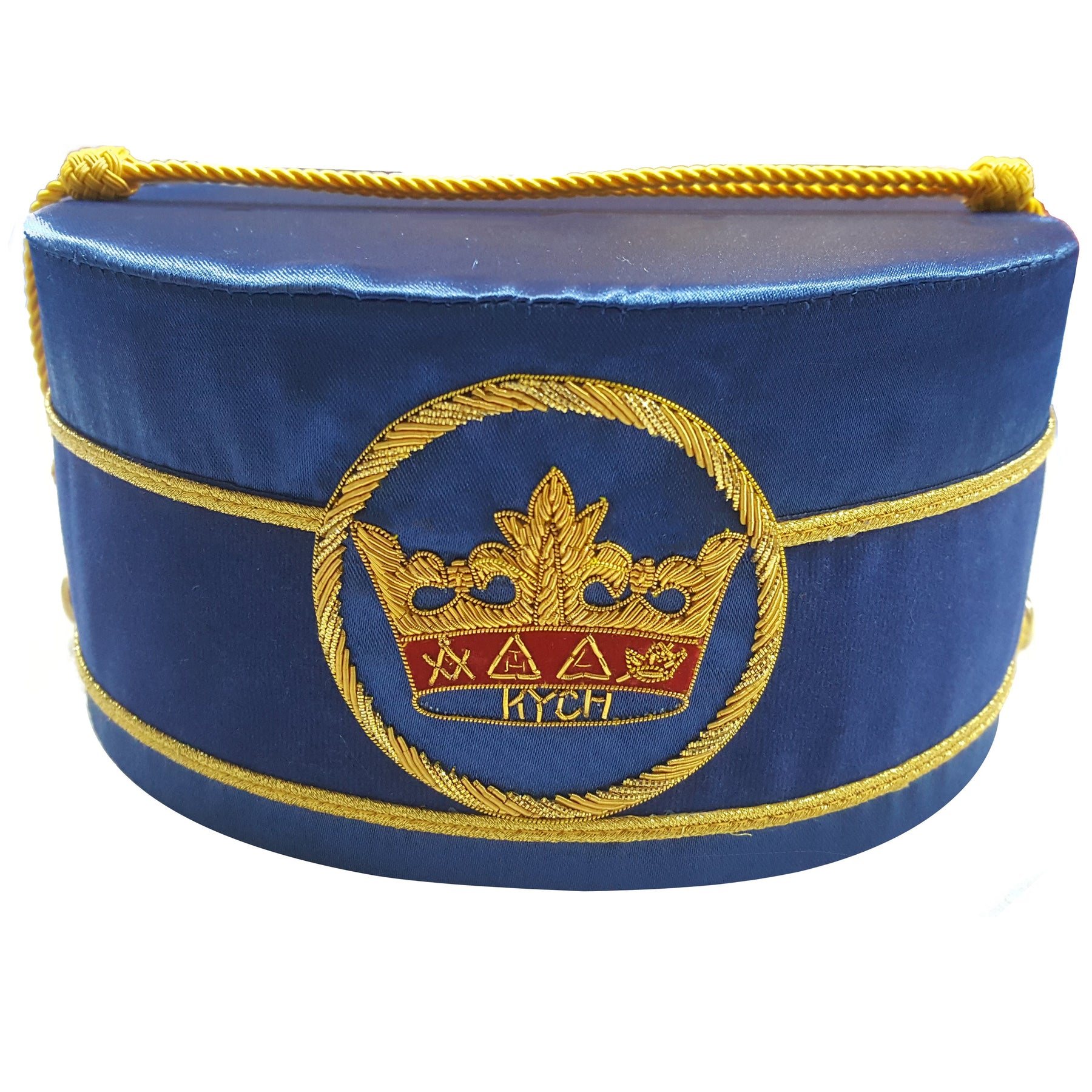 Knights of the York Cross of Honour Crown Cap - Blue Handmade Embroidery - Bricks Masons